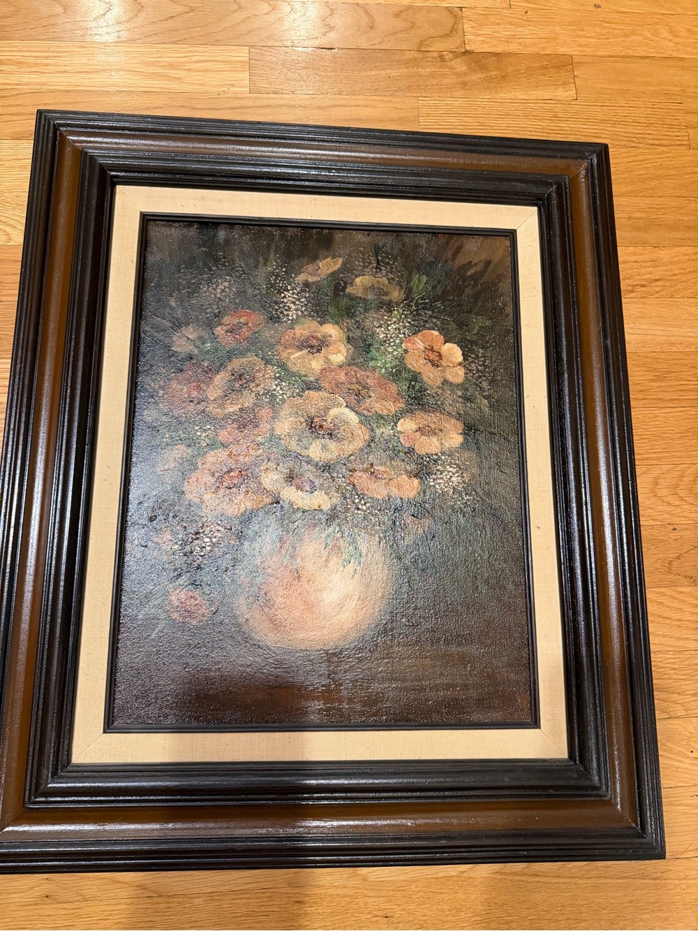 Framed Floral Still Life Oil Painting